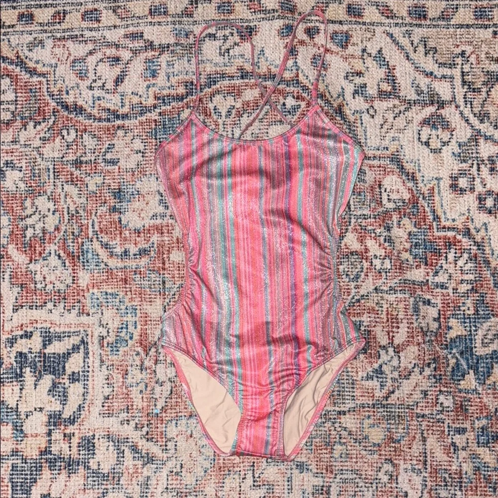 PQ Swim Little Girls Ayah Cutout One Piece Swimsuit SZ 12 NWT - Picture 2 of 4